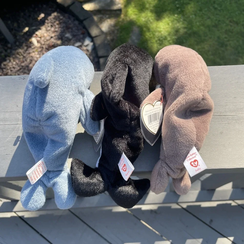 TY‎ Retired Original Beanie Babies- Ocean Mammals Set Of 3 Dolphin/orca/walruss